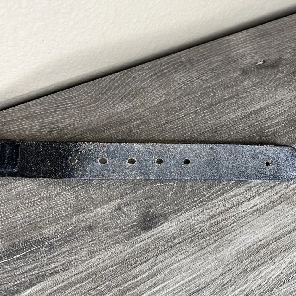 Vintage LUCKY BRAND Belt Black Small  (32-37 in) Leather NO BUCKLE Grunge Rock